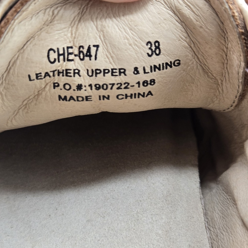 Alegria‎ Cheryl Che-647 Womens Cognac Leather Lace Up Boots Size 38 US 7.5 - Picture 8 of 8